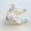 White Unicorn Mule Plush Slippers